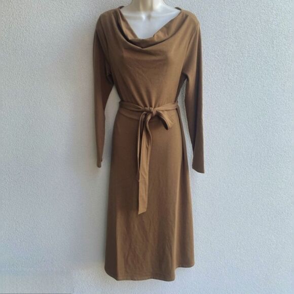 Soft Surroundings Paula Tan Cowl Neck Dress Size XL XLP $110 NWT - Picture 5 of 7